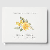 Minimale Lemon Botanical Boho Foliage Wedding Gastenboek (Voorkant)