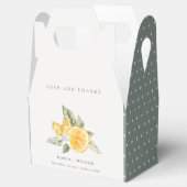 Minimale Lemon Botanical Boho Love Bedankt Wedding Bedankdoosjes (Geopend)