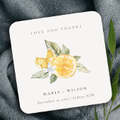 Minimale Lemon Botanical Boho Love Bedankt Wedding Kartonnen Onderzetters