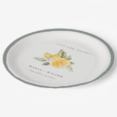 Minimale Lemon Botanical Boho Love Bedankt Wedding Papieren Bordje (Gekanteld)