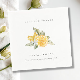 Minimale Lemon Botanical Boho Love Bedankt Wedding Servet