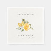 Minimale Lemon Botanical Boho Love Bedankt Wedding Servet (Voorkant)