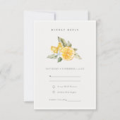 Minimale Lemon Botanical Boho Wedding RSVP (Voorkant)