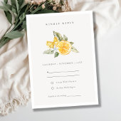 Minimale Lemon Botanical Boho Wedding RSVP Kaartje