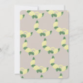 Minimale Lemon Citrus  Girls Baby shower Kaart (Achterkant)