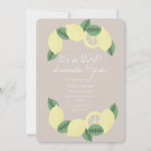 Minimale Lemon Citrus  Girls Baby shower Kaart (Voorkant)