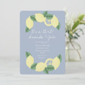 Minimale Lemon Citrus  Girls Baby shower Kaart (Staand voorkant)