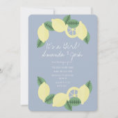 Minimale Lemon Citrus  Girls Baby shower Kaart (Voorkant)