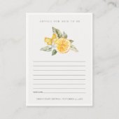 Minimale Lemon Fauna-advies voor Baby shower Informatiekaartje (Voorkant)