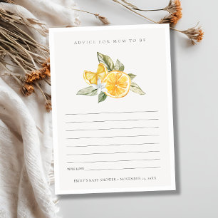 Minimale Lemon Fauna-advies voor Baby shower Informatiekaartje
