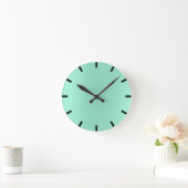 Minimale Lemon Mint Aqua Ombre Black Urban Ronde Klok (Huis)