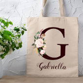 Minimale Letter G Blush Bloemen Persoonlijke Cadea Tote Bag