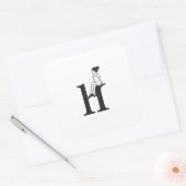 Minimale Letter H Meisje Esthetische Sticker (Envelop)