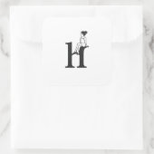 Minimale Letter H Meisje Esthetische Sticker (Tas)