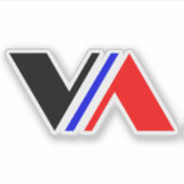 Minimale Letter VA Klassiek Sticker (Voorkant)