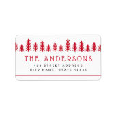 Minimale leuke kerstboom vakantie retour adres etiket (Voorkant)