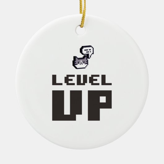 Minimale Level Up Gamer Keramisch Ornament (Voorkant)