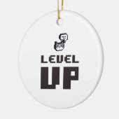 Minimale Level Up Gamer Keramisch Ornament (Links)