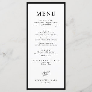 Minimale leverbandmenukaart aan rand menu