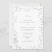 Minimale lezerspagulatie Groene foto Monogram Wedd Kaart (Voorkant)