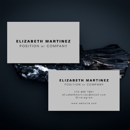 Minimale Licht Grijs Modern Professional Aangepast Visitekaartje