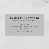 Minimale Licht Grijs Modern Professional Aangepast Visitekaartje (Achterkant)