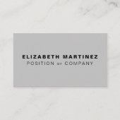 Minimale Licht Grijs Modern Professional Aangepast Visitekaartje (Voorkant)