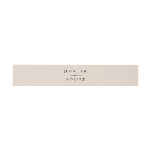 Minimale lichtbeige-aanroep Belly band Uitnodigingen Wikkel (Vlak)