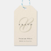 Minimale lichtbeige Black Elegant Monogram Company Cadeaulabel (Achterkant)