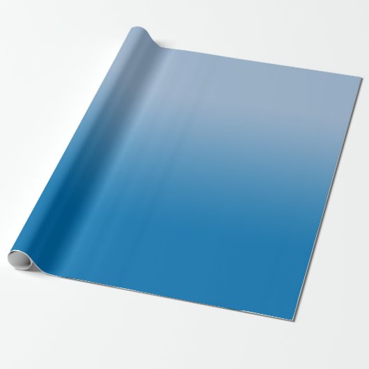 Minimale lichtblauw tot donkerblauw verloop cadeaupapier (Uitgerold)