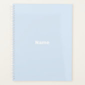 Minimale lichtblauwe aangepaste naam monogram jaar planner (Voorkant)