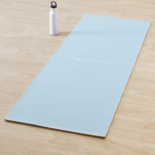 Minimale lichtblauwe aangepaste naam monogram yogamat