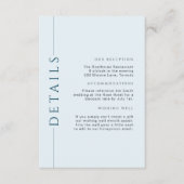 Minimale lichtblauwe bruiloft details Invoegen Informatiekaartje (Voorkant)