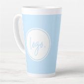 MINIMALE LICHTBLAUWE BUSINESS LOGO COMPANY KLANT LATTE MOK (Linkerhoek)