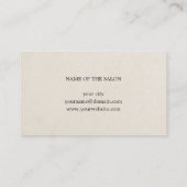 Minimale lichtblauwe papieren textuur kapper visitekaartje (Achterkant)
