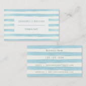 Minimale lichtblauwe strepen voor Waterverf Visitekaartje (Voorkant / Achterkant)
