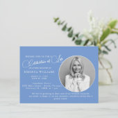 Minimale lichtblauwe viering van levenslange uitno kaart (Staand voorkant)