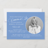 Minimale lichtblauwe viering van levenslange uitno kaart (Voorkant)