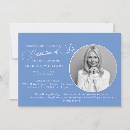 Minimale lichtblauwe viering van levenslange uitno kaart (Voorkant)