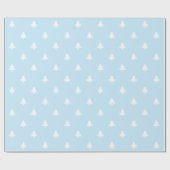 Minimale lichtblauwe witte kerstbomen schattig cadeaupapier (Vlak)