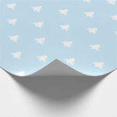 Minimale lichtblauwe witte kerstbomen schattig cadeaupapier (Hoek)