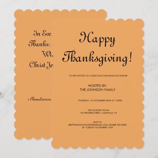 Minimale lichtbruine Thanksgiving Kaart (Voorkant / Achterkant)