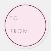 Minimale lichte blindheid naar en van kerstcadeau ronde sticker (Voorkant)