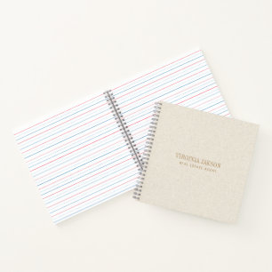 Minimale lichte crème linnen textuur print notitieboek