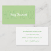 Minimale lichte groene startaannemer visitekaartje (Voorkant / Achterkant)