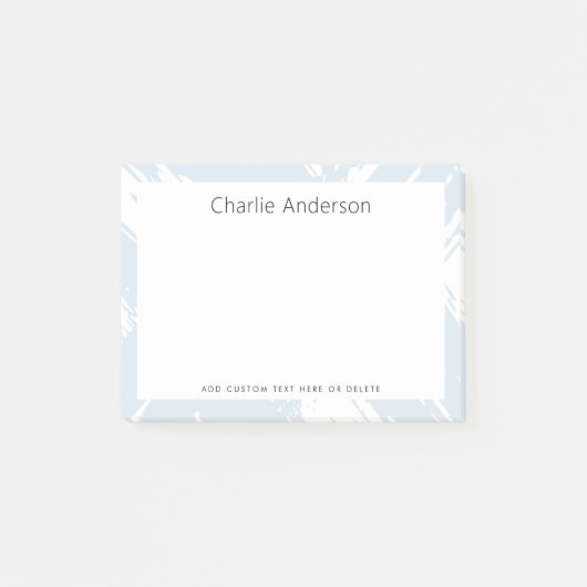 Minimale lichte stoffige blauwe penseelstreken post-it® notes (Voorkant)