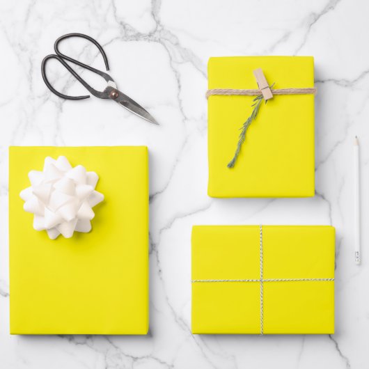 Minimale, lichtgele, moderne, compacte vormgeving inpakpapier vel (Voorkant)
