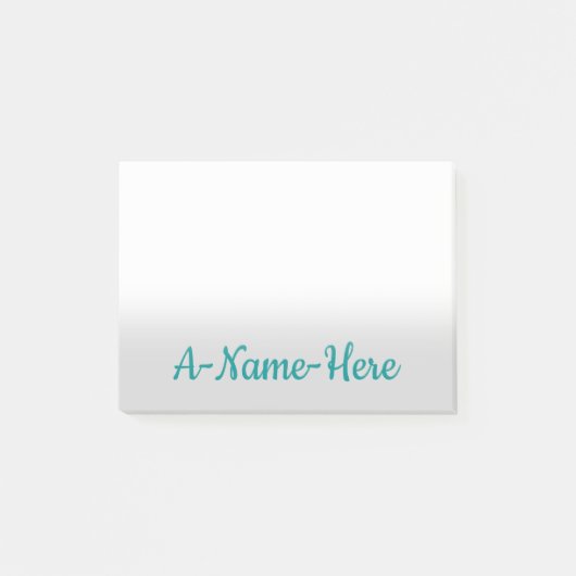 Minimale lichtgrijze achtergrond + donkere cyaan n post-it® notes (Voorkant)