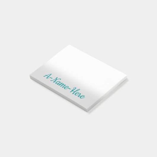 Minimale lichtgrijze achtergrond + donkere cyaan n post-it® notes (Schuin)