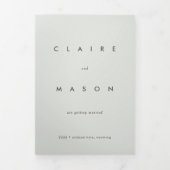 Minimale Lichtgrijze Multi-Event bruiloft uitnodig Drieluik Uitnodiging (Cover)